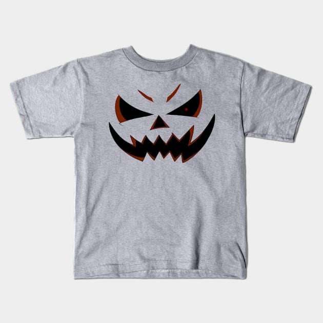 Pumpkin face Halloween Kids T-Shirt by JackDraws88